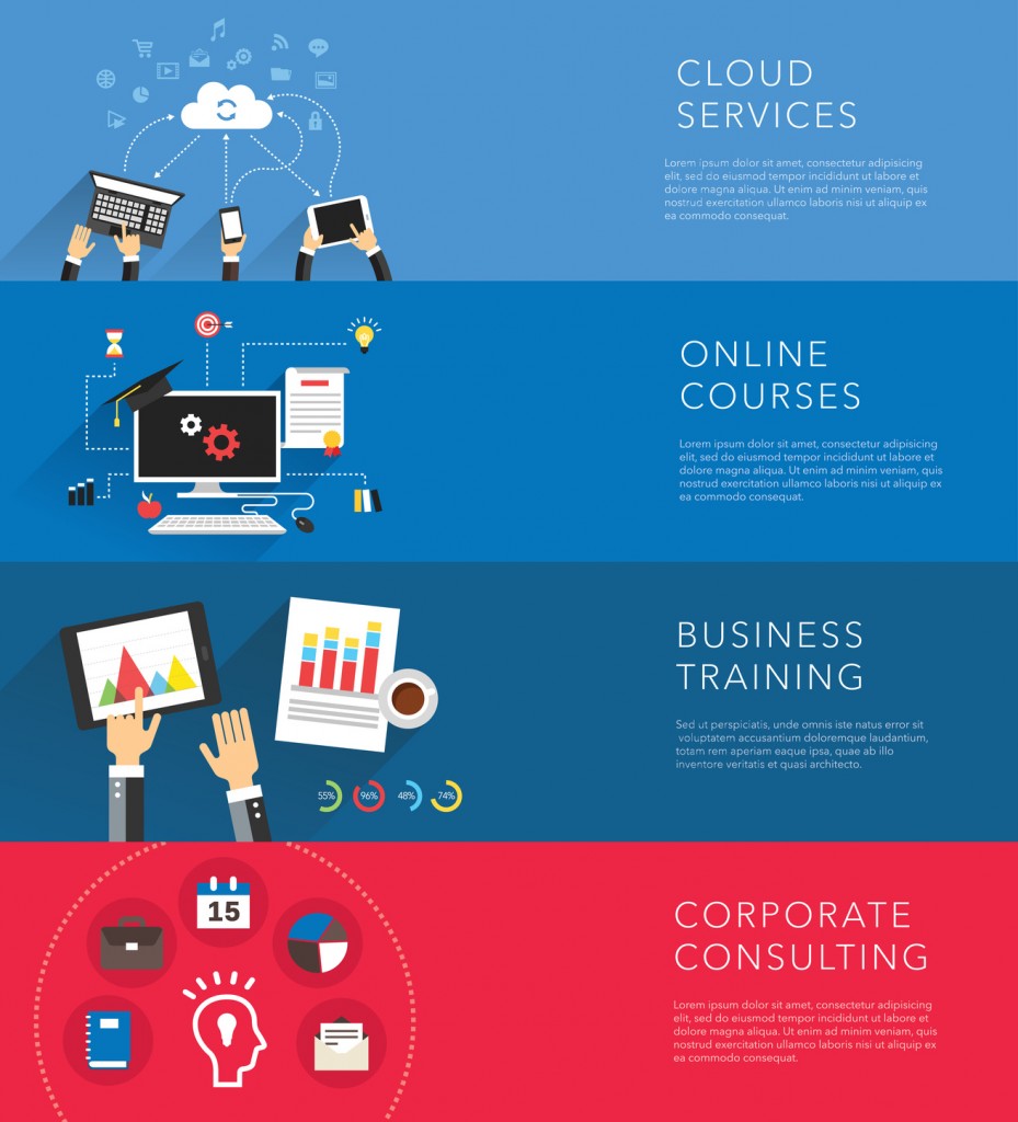 flat business training templates vector creative background